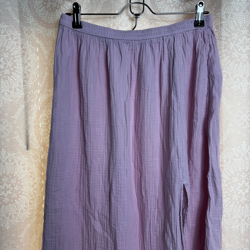 NWT J. Crew 100% Cotton Maxi Slit Pinkish Purplish Skirt Size Small - Picture 3 of 7